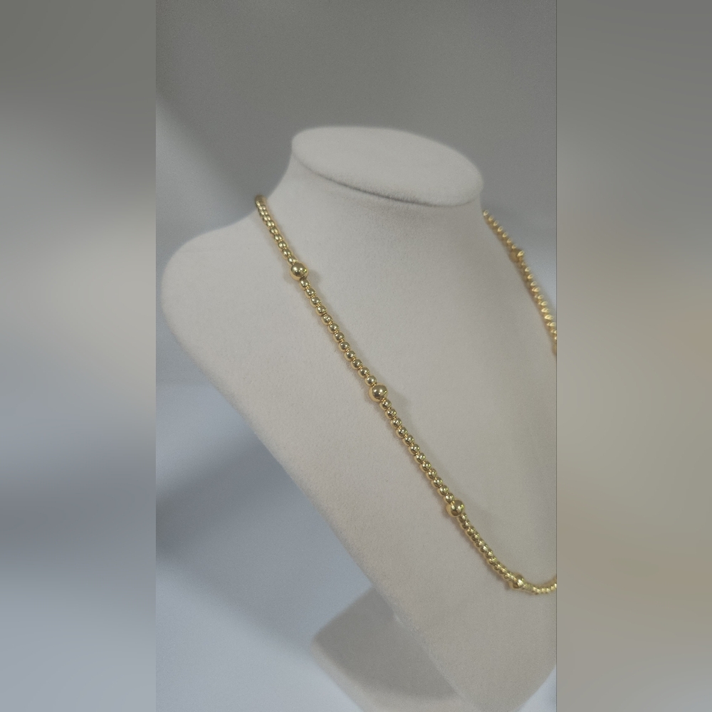 Elegant Gold Beaded Necklace with Pearl Pendant NWOT - Picture 6 of 8